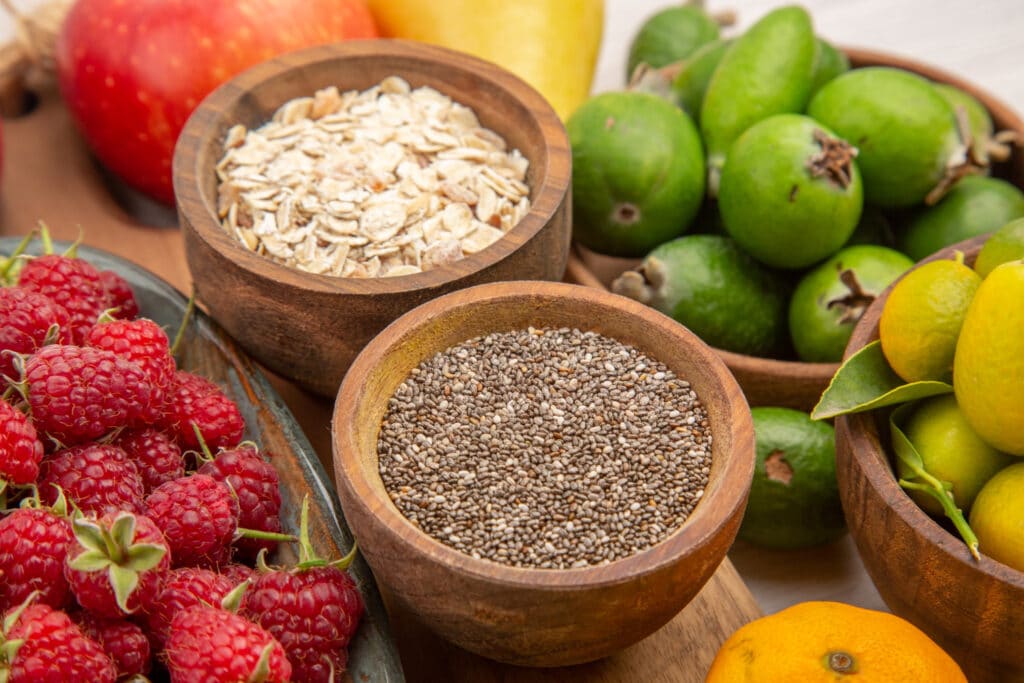 Fibre-rich foods for healthy gut.